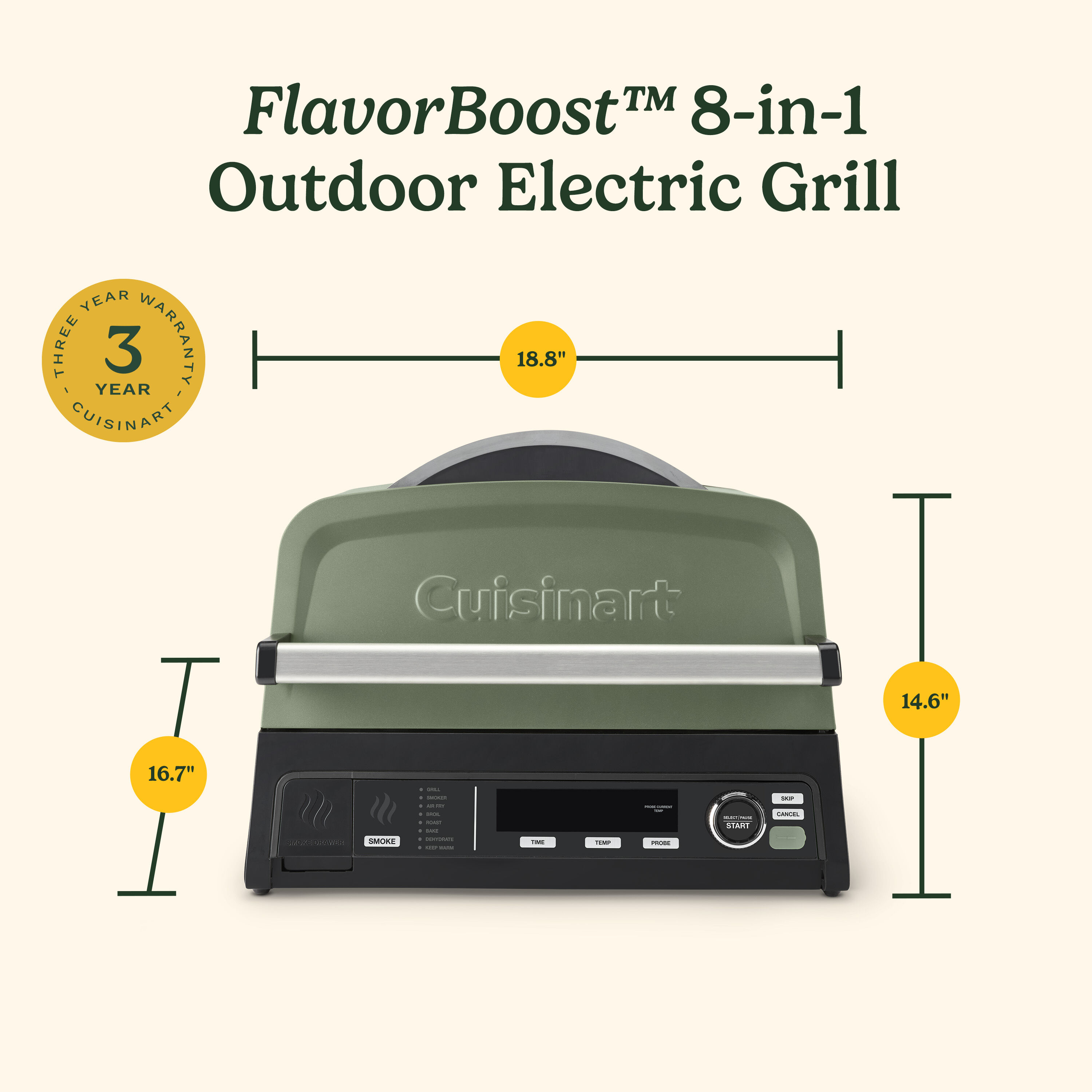 FlavorBoost 8-in-1 Outdoor Electric Grill — Cup - Image 9
