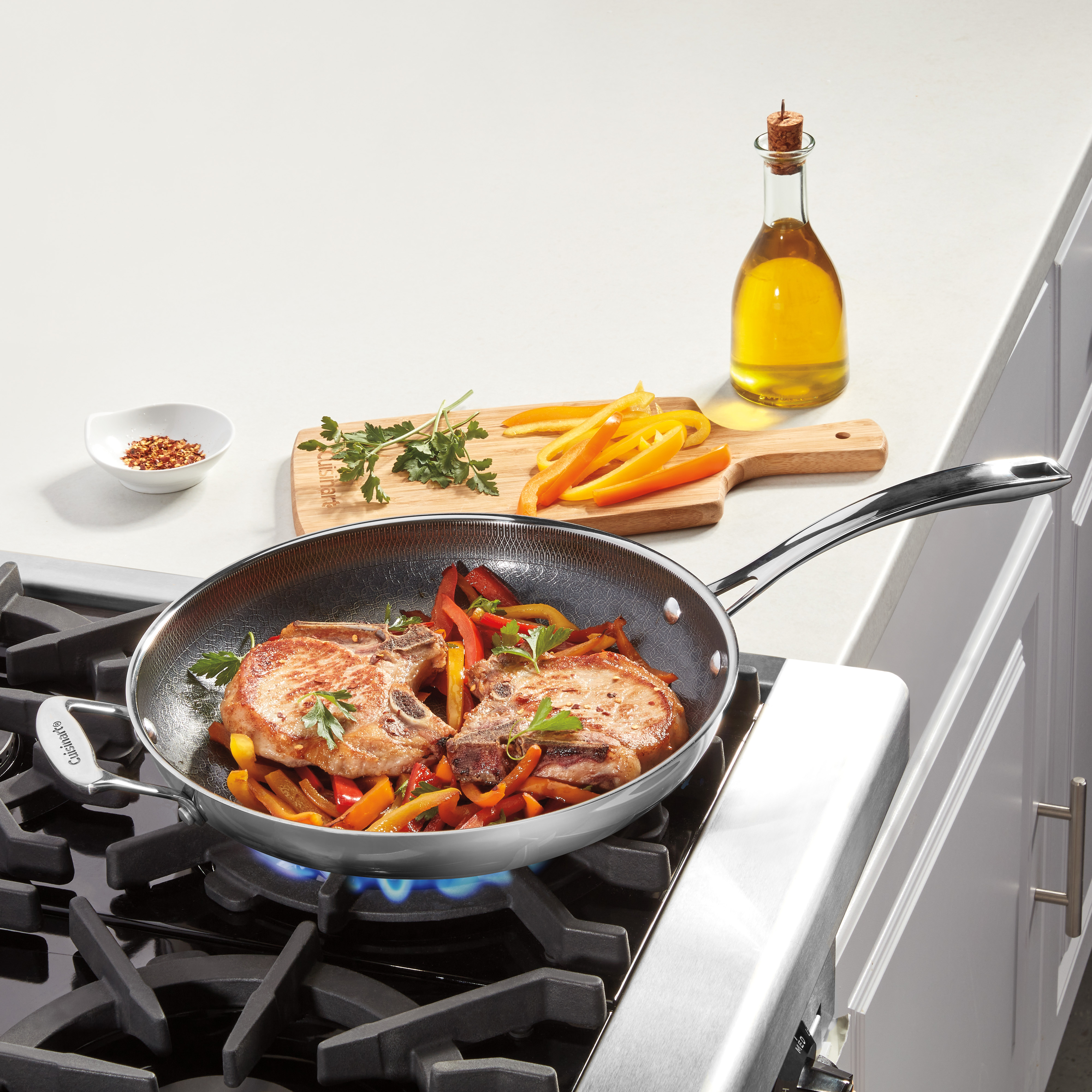 FusionPlus Nonstick Stainless 12” Skillet with Helper Handle - Image 10