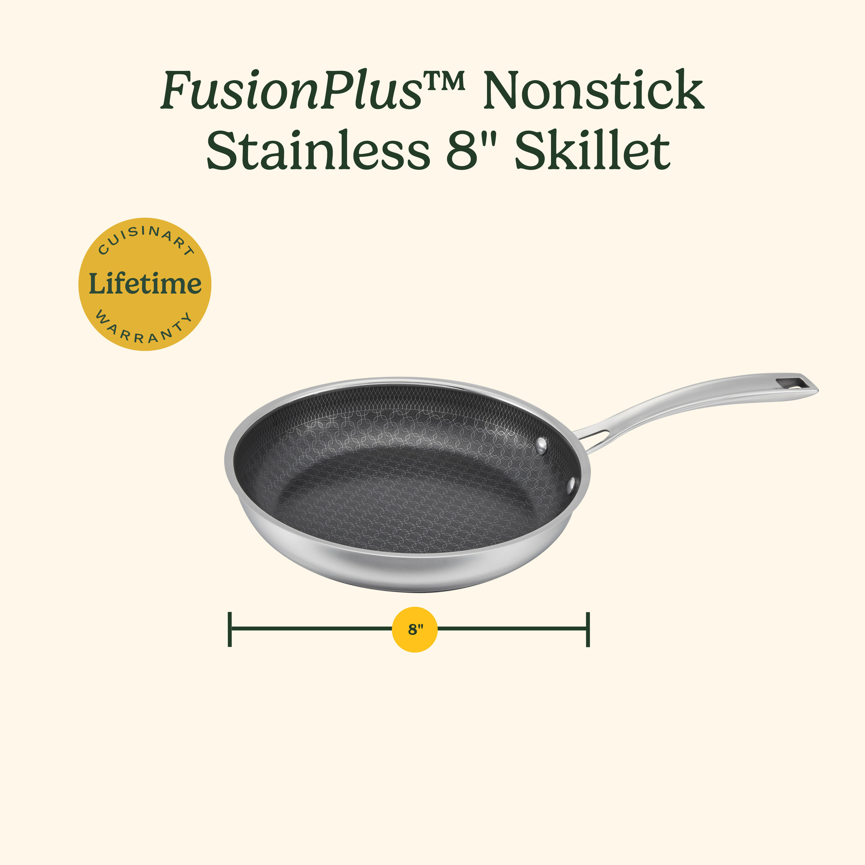 Cuisinart FusionPlus Hybrid Stainless Steel 8" Skillet - Image 7