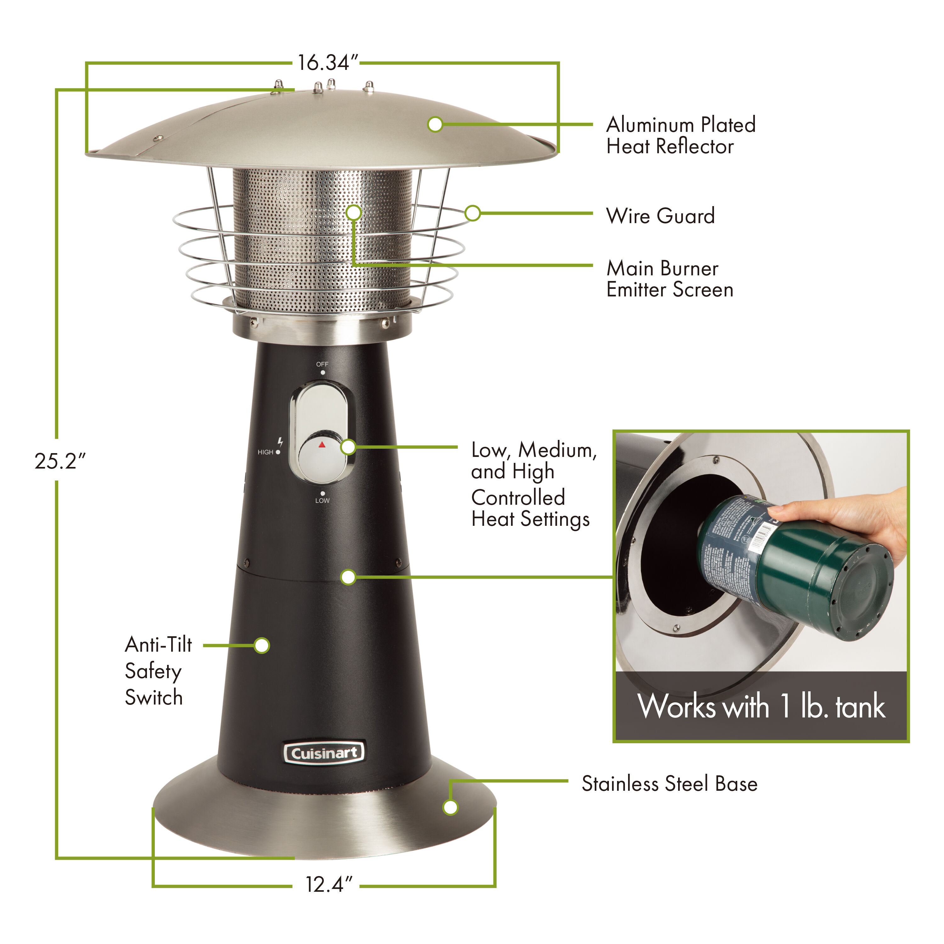 Cuisinart Portable Tabletop Patio Heater — Can - Image 5