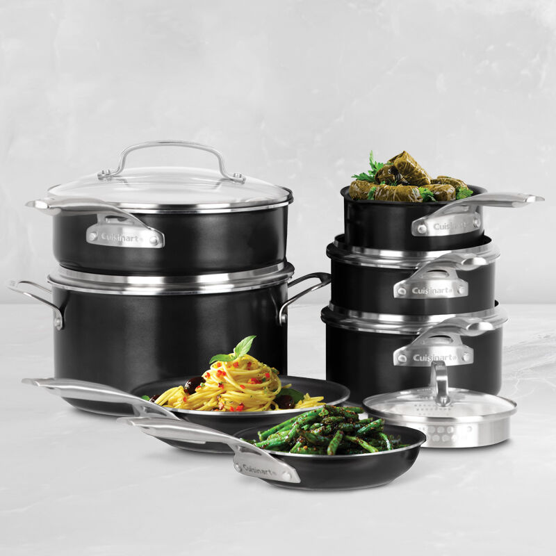 12-Piece Green Gourmet Professional Aluminum Cookware Set