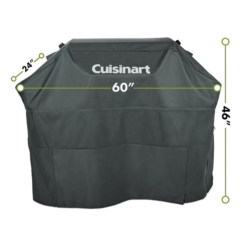 Heavy-Duty Grey BBQ Cover 60" x 24" x 46" — Lock - Image 6