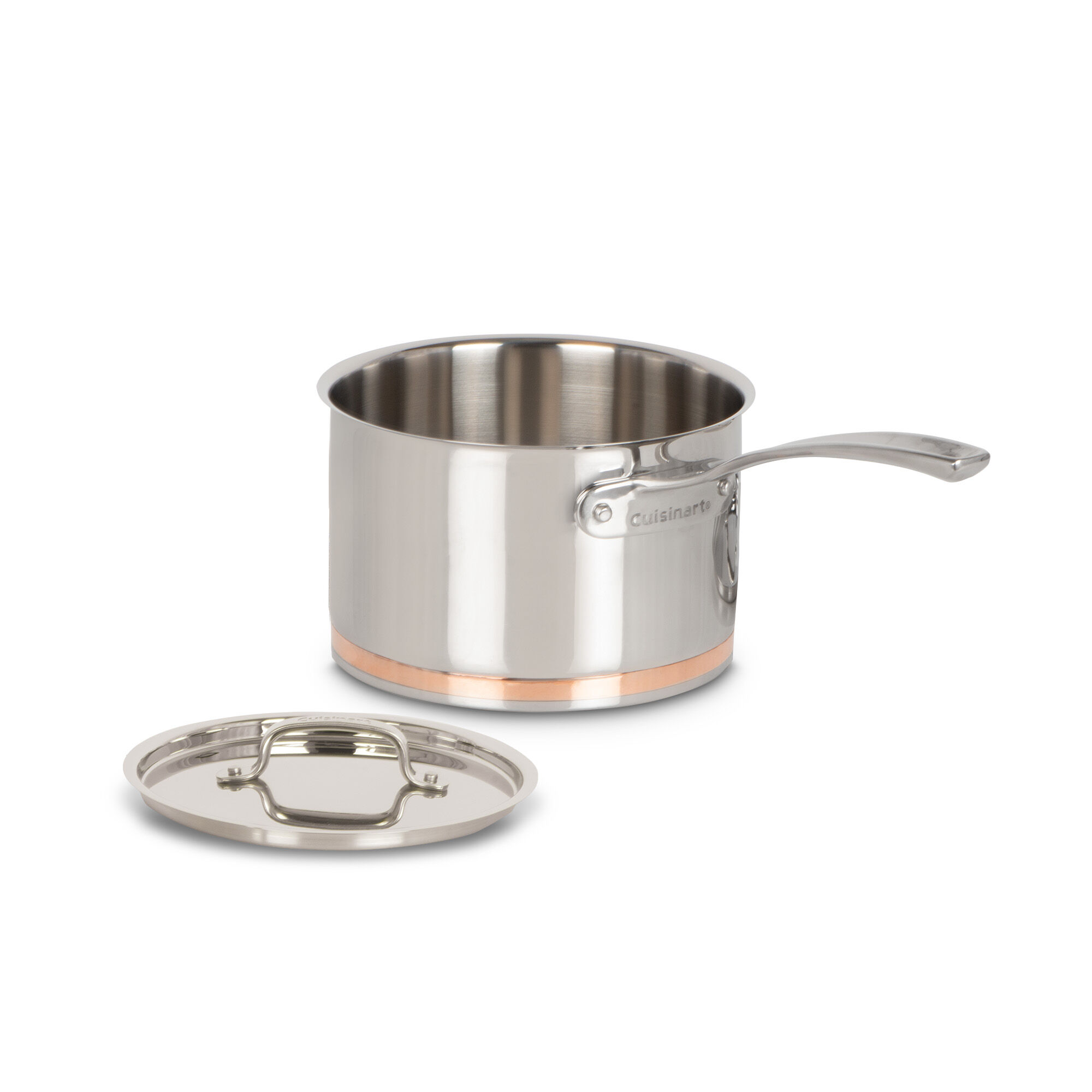 3 Qt. (2.83 L) Stainless Steel Copper Band Saucepan with Cover — Cookware