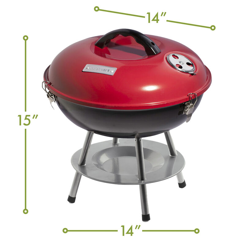 Red – 14" Portable Charcoal Grill — Game - Image 5