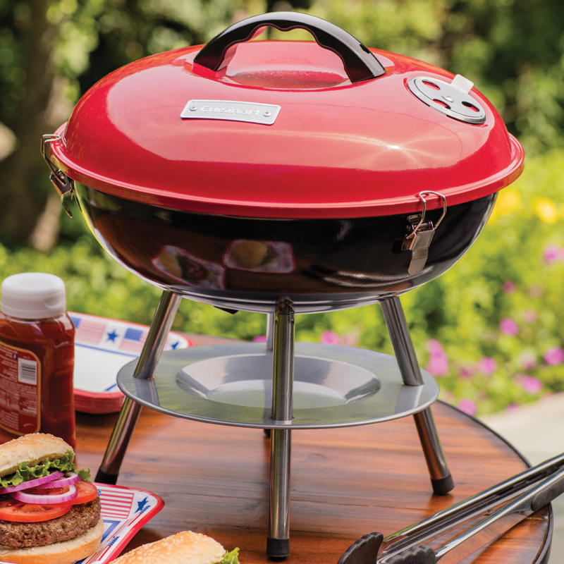 Red – 14" Portable Charcoal Grill — Game - Image 6
